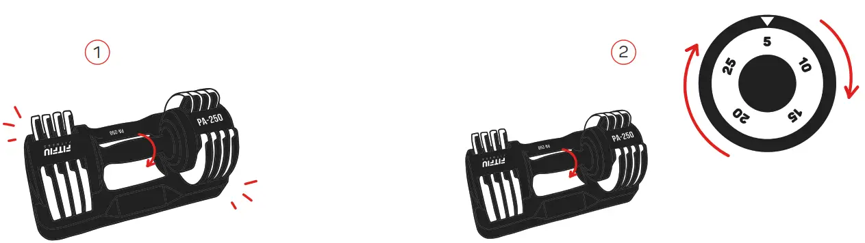 FITFIU FITNESS PA-115 Adjustable Dumbbell - 3