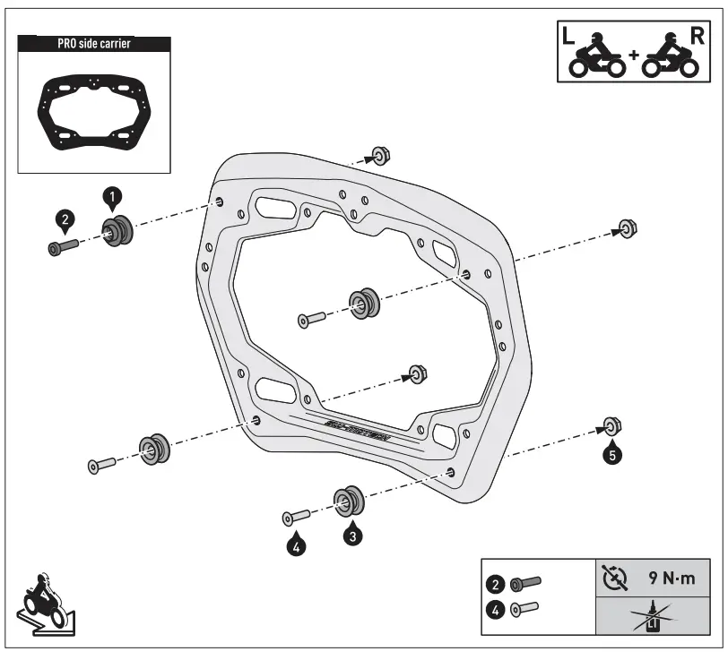 SW-MOTECH KFT 08 922 60101 B AERO ABS side case system 2x25 l Kawasaki Versys 100 - fig 12