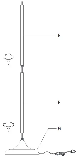 HAMPTON BAY HDP15139 Turin Floor Lamp - Assembly 2