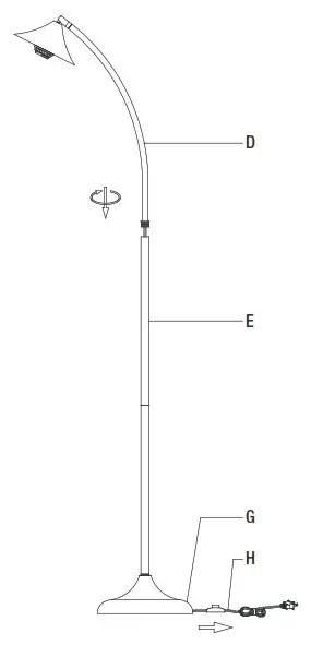 HAMPTON BAY HDP15139 Turin Floor Lamp - Assembly 3