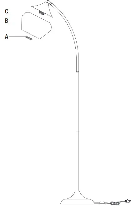 HAMPTON BAY HDP15139 Turin Floor Lamp - Assembly 4