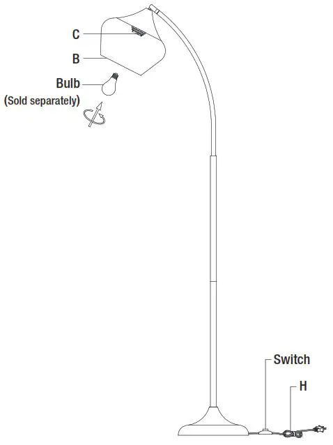 HAMPTON BAY HDP15139 Turin Floor Lamp - Assembly 5