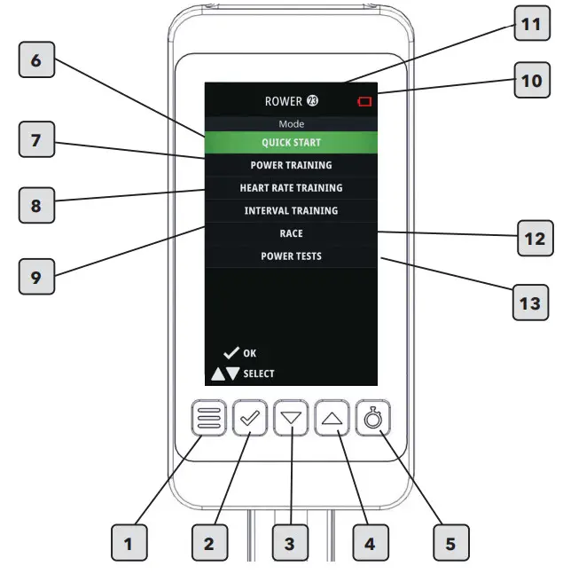 LifeFitness PRF-ROW-TFT Heat Performance Row - OPERATION