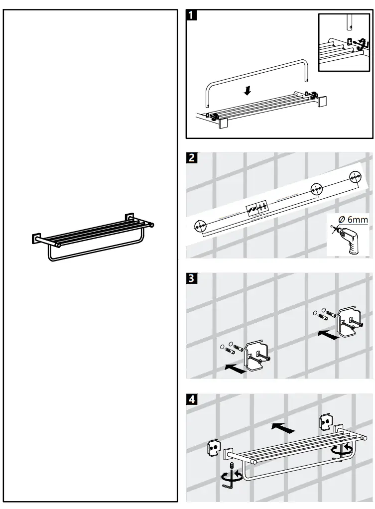Kraus KEA-17736BG Gold Wall Mount Single Towel Bar fig 3