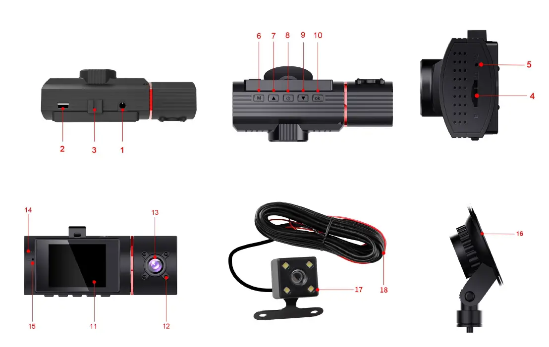 LAMONKE Three Channels Dash Cam 2
