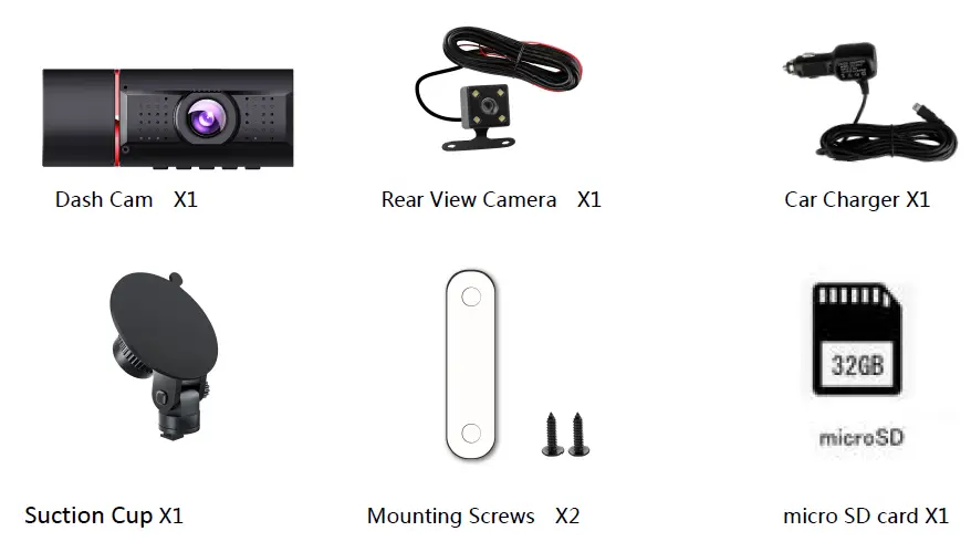 LAMONKE Three Channels Dash Cam 3