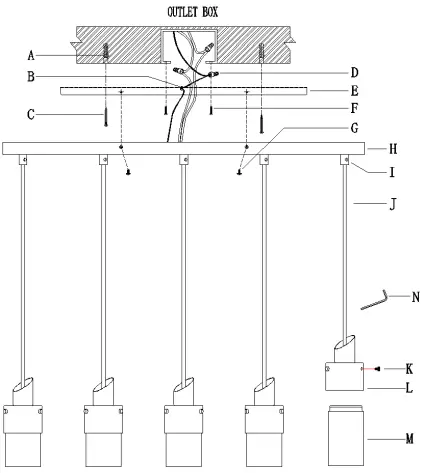 ZEVNI A04518 Fido 28 Inch Wide Island Light-FIG3
