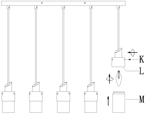 ZEVNI A04518 Fido 28 Inch Wide Island Light-FIG8