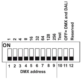 DMX and DALI address setting and control