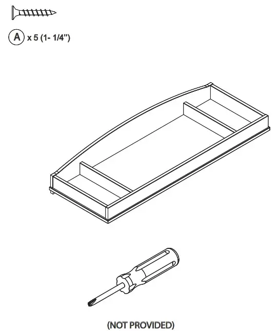evolur 915 Amsterdam Changing Tray - HARDWARE AND TOOL DIAGRAM 1