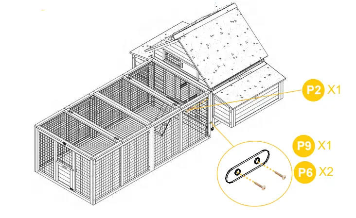 aivituvin AIR 67 Chicken Coop Extension Run - Fig 17