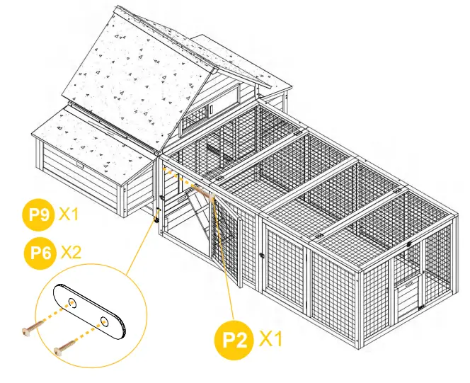 aivituvin AIR 67 Chicken Coop Extension Run - Fig 17