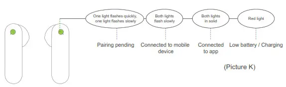 Timekettle M2 Translator Earbuds-LED Indications (Earbuds)