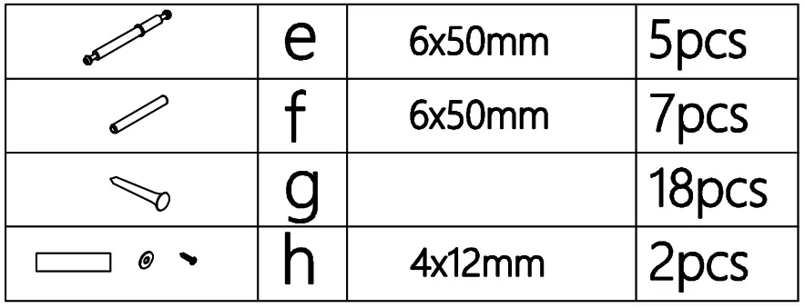 Kmart 6 Drawer Dresser White - hardeware list 1