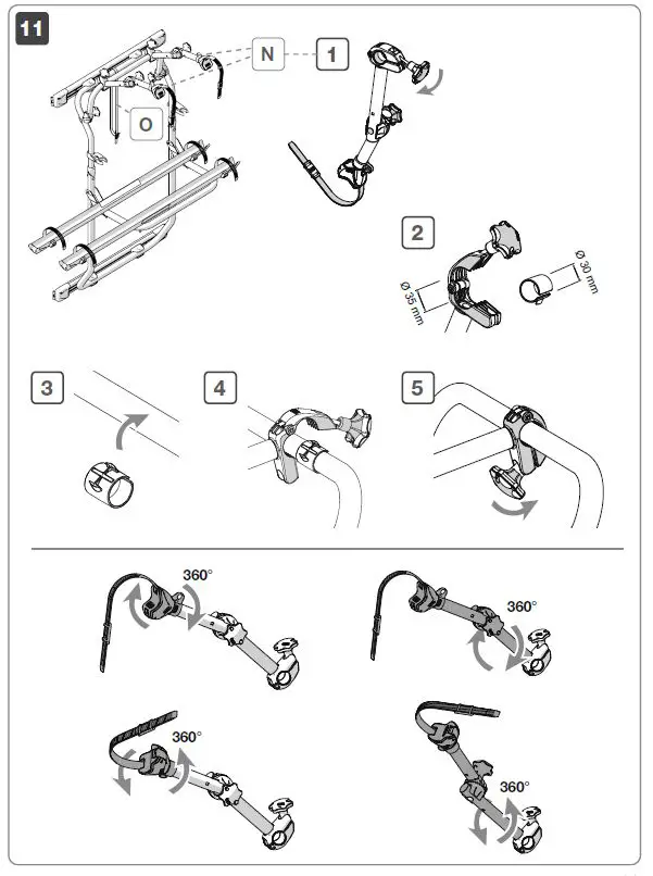 FIAMMA 02094-26A Dodge Promaster Door Mounted Bike Rack fig 12