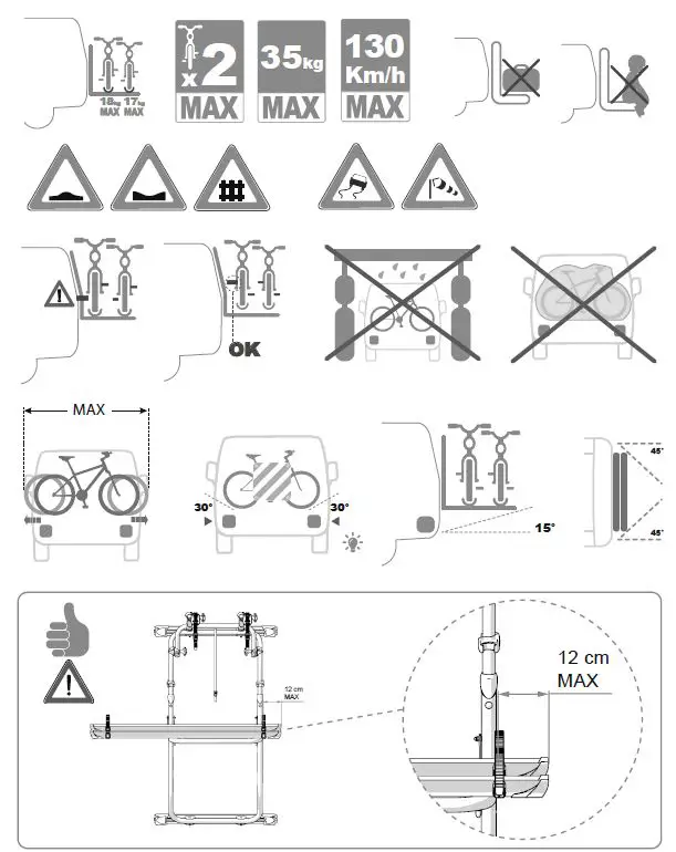 FIAMMA 02094-26A Dodge Promaster Door Mounted Bike Rack fig 15