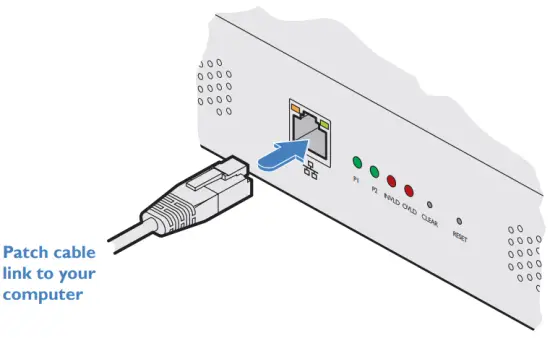 Patch cable link to your computer