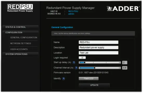 The Status & Control Page