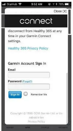 HealthHub H365 Fitness Tracker Wristband - Garmin Connect
