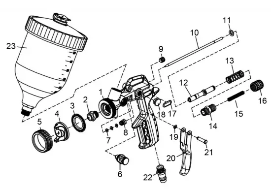 Clarke KIT300B Spray Gun and Air Hose Kit fig parts