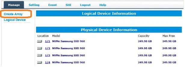 To create a new RAID disk