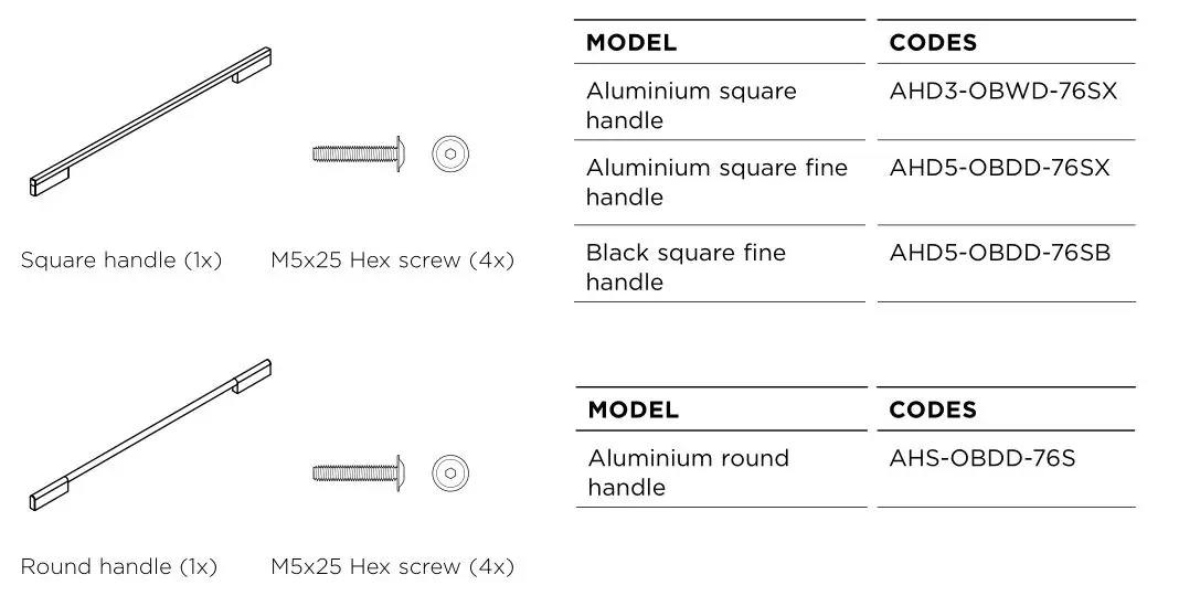 FISHER PAYKEL W30SDEI Warming Drawer - Contemporary style handle kit