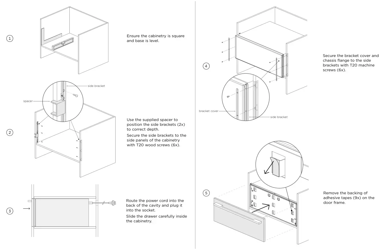 FISHER PAYKEL W30SDEI Warming Drawer - INSTALLING THE DRAWER