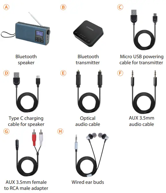 Avantree Audikast 4860 Wireless TV Speaker with Transmitter - What’s in the box
