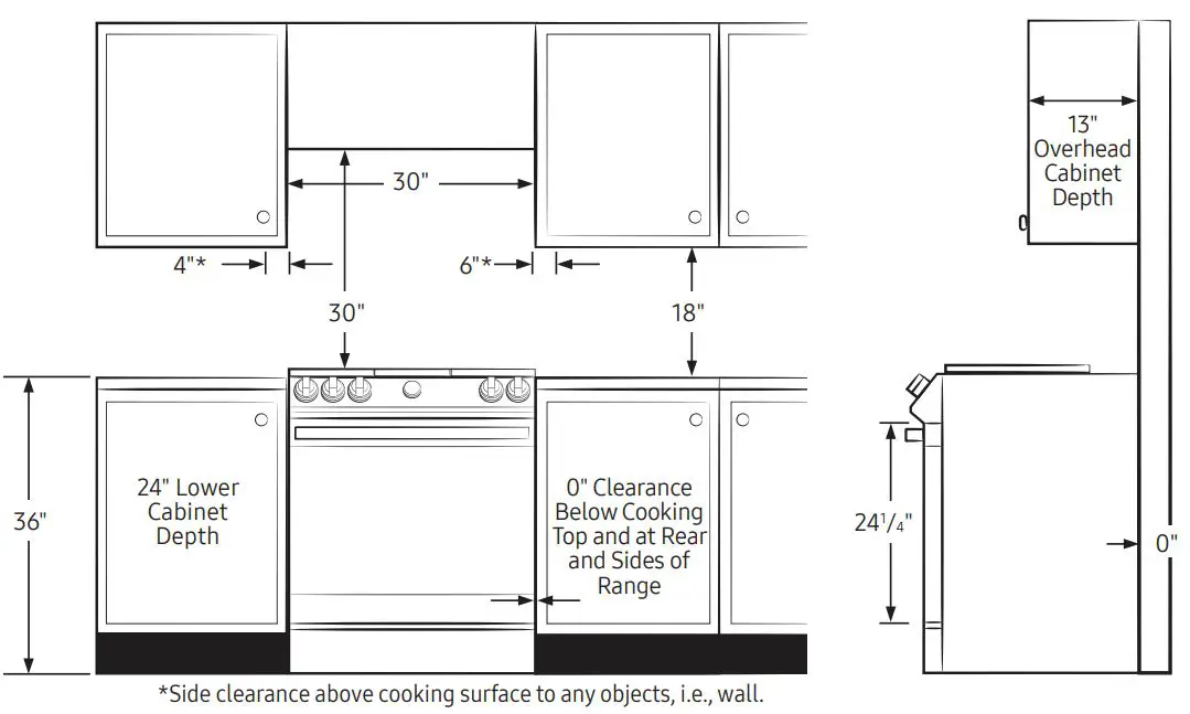 Samsung Front Control Slide-in Gas Range with Air Fry Instructions - Installation Manual detailed