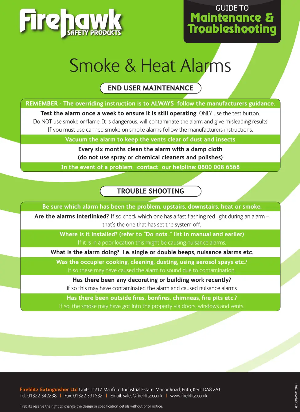 Firehawk 10 Year Photoelectric Smoke & Heat Alarms User Manual 4