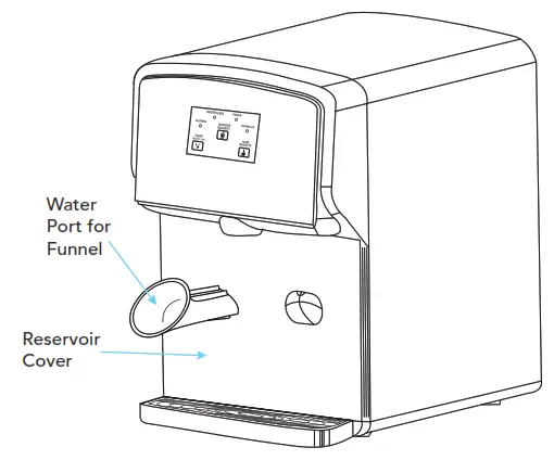 kbice FDFM1JA01 Self Dispensing Nugget Ice Machine - funnel