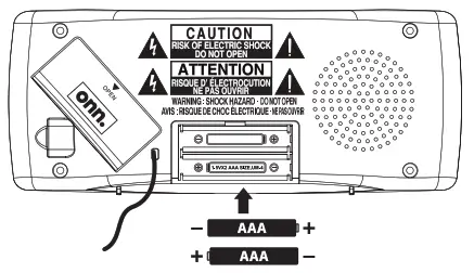 ONN Digital Clock Radio - Batteries 2