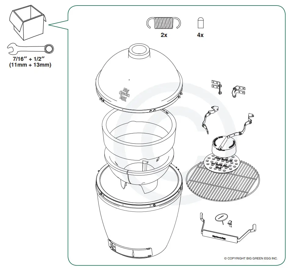 BIG GREEN EGG 117649 24 Inch XLarge Charcoal Kamado Grill and Smoker Green - figure 1