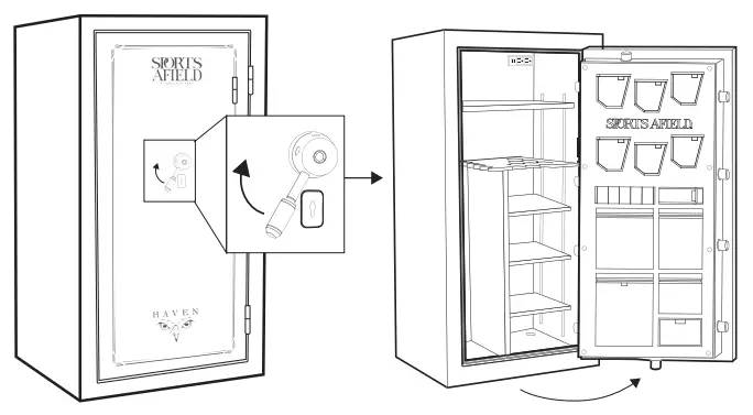 SPORTS AFIELD SA5925HX BIO 24 4 Gun Capacity Water and Fire Resistant Safe - fig4