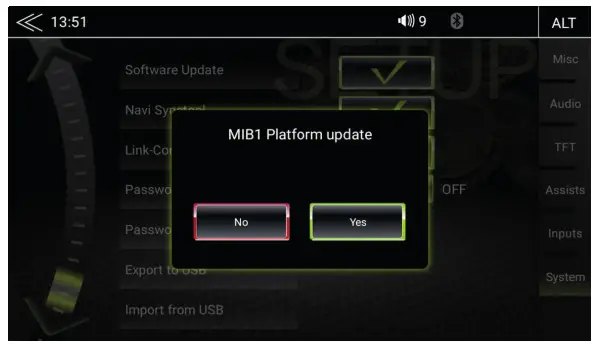 ZENEC Z-E1010 10.1 Inch Core MIB1 Radio Infotainer - main menu