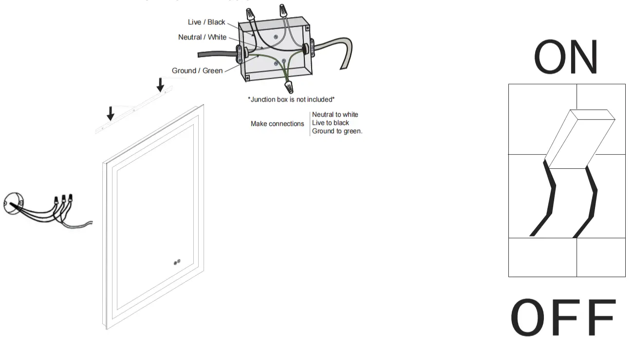 FORCLOVER MEAM-5F2836MB Anti-Fog Dimmable Wall Mounted Bathroom Vanity Mirror - 8