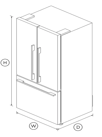 FISHER PAYKEL RF522ADB5 79cm Freestanding French Door Refrigerator Freezer - fig