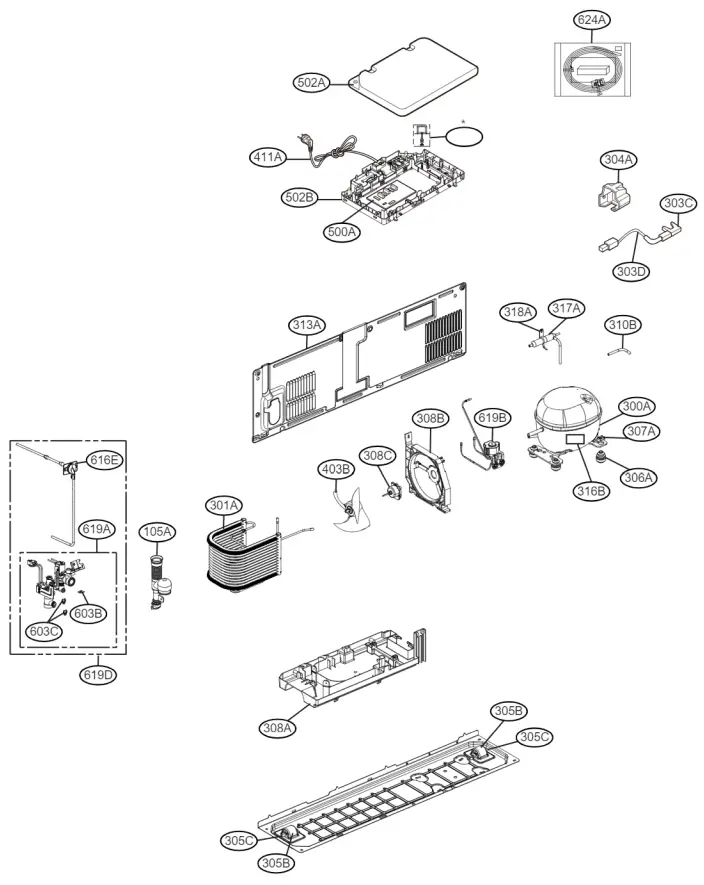 LG GS D635MBLC Fridge - 4