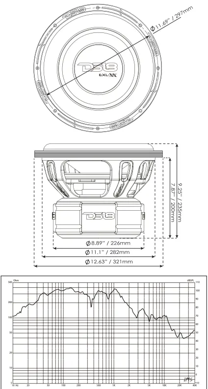 DS18 EXL-XX12.4DHE 12 Inch High Excursion Subwoofer-fig2