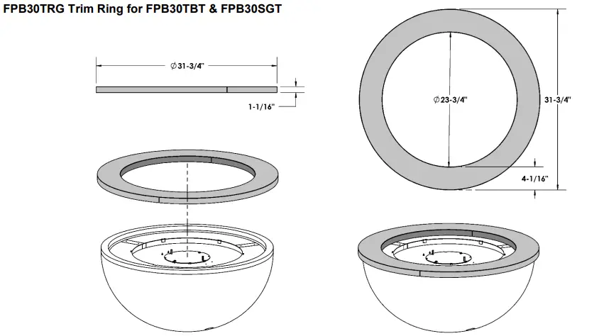 KINGSMAN FIREPLACE FPB30SGT Fire Bowl - Fig 9