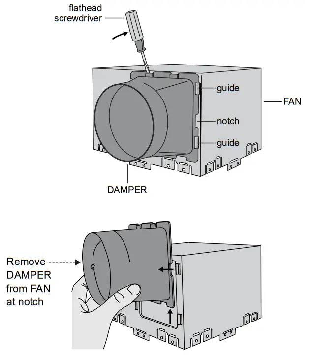 ReVent RVL80 Bathroom Exhaust Fan with LED Light DAMPER