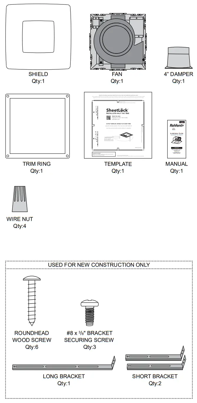 ReVent RVL80 Bathroom Exhaust Fan with LED Light Fig