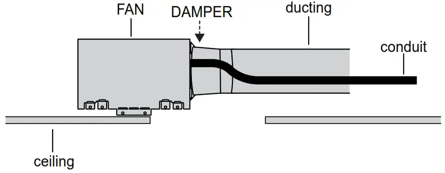 ReVent RVL80 Bathroom Exhaust Fan with LED Light damper should