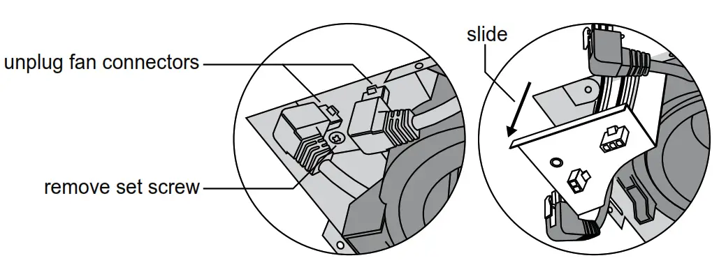ReVent RVL80 Bathroom Exhaust Fan with LED Light electrical enclosure