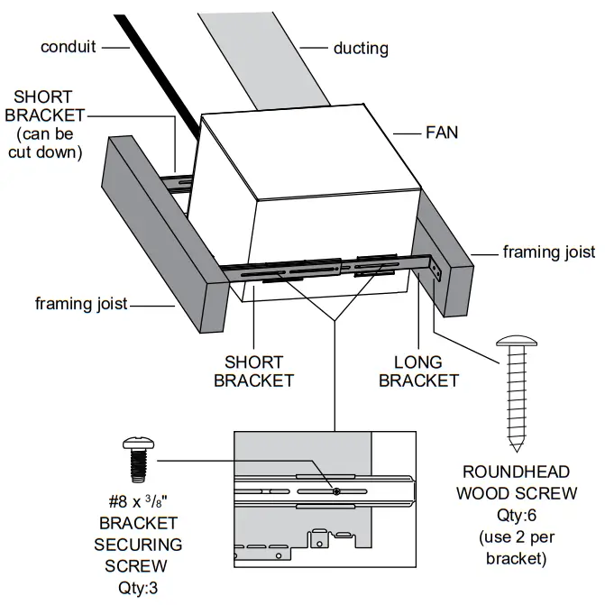 ReVent RVL80 Bathroom Exhaust Fan with LED Light sheetrock 1