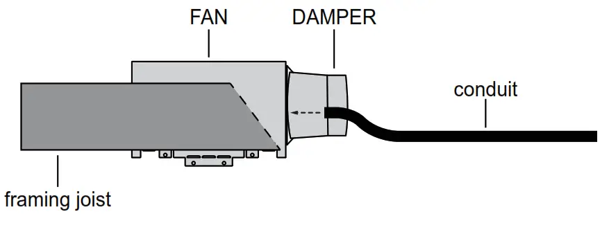 ReVent RVL80 Bathroom Exhaust Fan with LED Light wiring to FAN