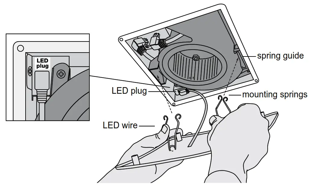 ReVent RVL80 Bathroom Exhaust Fan with LED Light wiring to FAN6