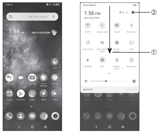 T799B TCL 10 proMobile Phone -Home screen
