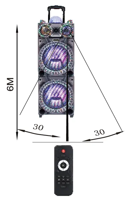 PROSCAN PSP1282 85W Dual 12 Inches Woofers Light Up Bluetooth Spe Aker-FM Radio 1