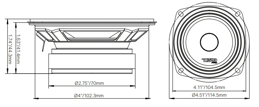 DS18-PRO-X4.4BMS- 4-Inch-Mid-Range-Slim-Loudspeaker-with-Bullet -FIG-3